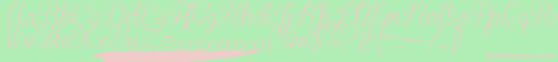 BrannbollSmal-Schriftart – Rosa Schriften auf grünem Hintergrund