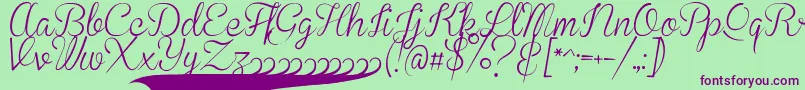 BrannbollSmal Font – Purple Fonts on Green Background