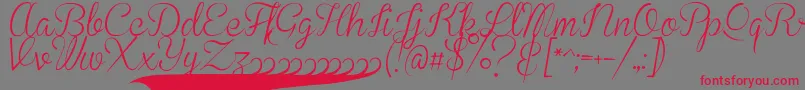 BrannbollSmal Font – Red Fonts on Gray Background