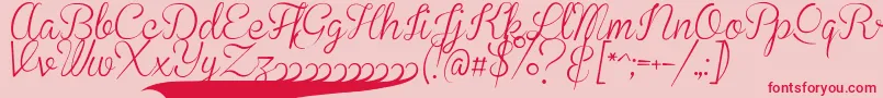 BrannbollSmal Font – Red Fonts on Pink Background