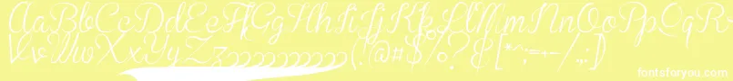 Fonte BrannbollSmal – fontes brancas em um fundo amarelo