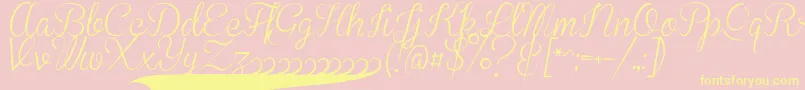BrannbollSmal Font – Yellow Fonts on Pink Background