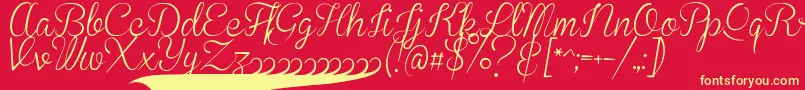 BrannbollSmal Font – Yellow Fonts on Red Background