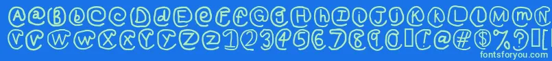 AtsignRegular Font – Green Fonts on Blue Background