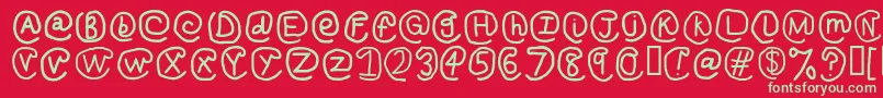 AtsignRegular Font – Green Fonts on Red Background