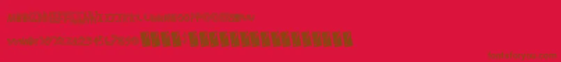 Fonte Schoolnotes – fontes marrons em um fundo vermelho