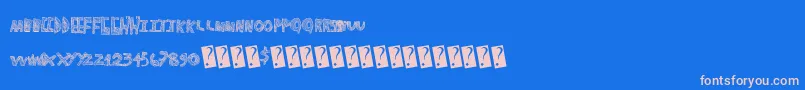 Schoolnotes Font – Pink Fonts on Blue Background