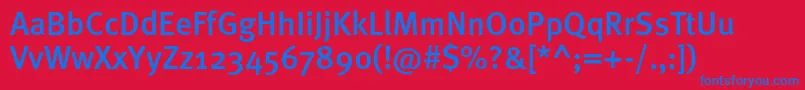 Metamediumc Font – Blue Fonts on Red Background