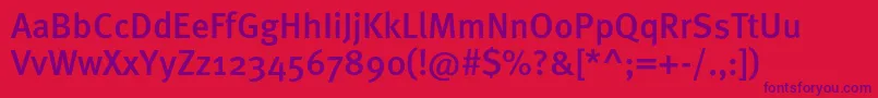 Metamediumc Font – Purple Fonts on Red Background