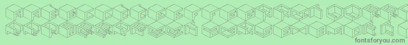 Fonte Qbicle2 – fontes cinzas em um fundo verde