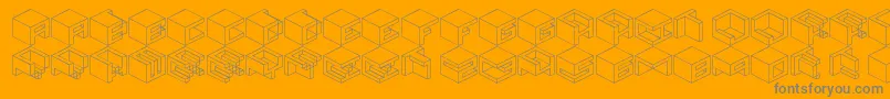 Czcionka Qbicle2 – szare czcionki na pomarańczowym tle