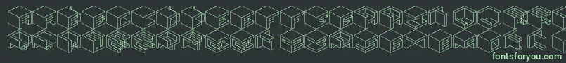 フォントQbicle2 – 黒い背景に緑の文字