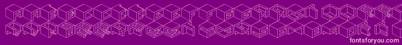 Qbicle2-fontti – vaaleanpunaiset fontit violetilla taustalla