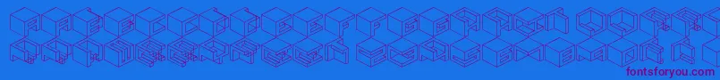 Qbicle2 Font – Purple Fonts on Blue Background