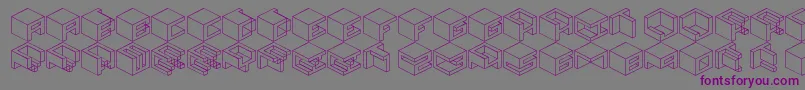 フォントQbicle2 – 紫色のフォント、灰色の背景