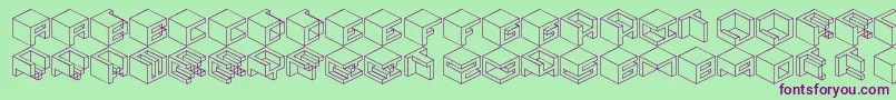 Qbicle2 Font – Purple Fonts on Green Background