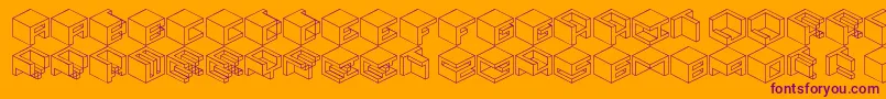 Шрифт Qbicle2 – фиолетовые шрифты на оранжевом фоне