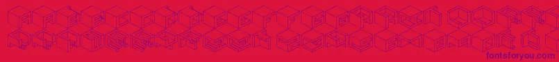 フォントQbicle2 – 赤い背景に紫のフォント