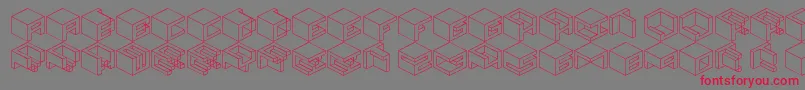 フォントQbicle2 – 赤い文字の灰色の背景