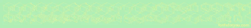 Qbicle2 Font – Yellow Fonts on Green Background
