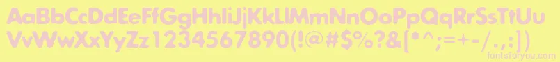 Exposuretwoc Font – Pink Fonts on Yellow Background