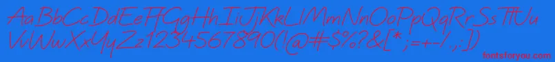 QuinzeyMedium Font – Red Fonts on Blue Background