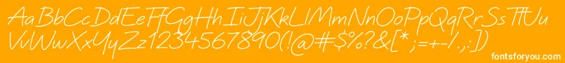 QuinzeyMedium-Schriftart – Weiße Schriften auf orangefarbenem Hintergrund