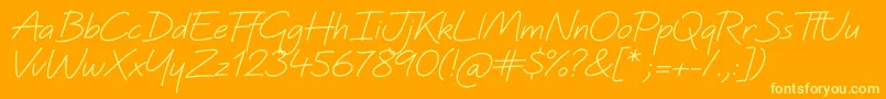 QuinzeyMedium-Schriftart – Gelbe Schriften auf orangefarbenem Hintergrund