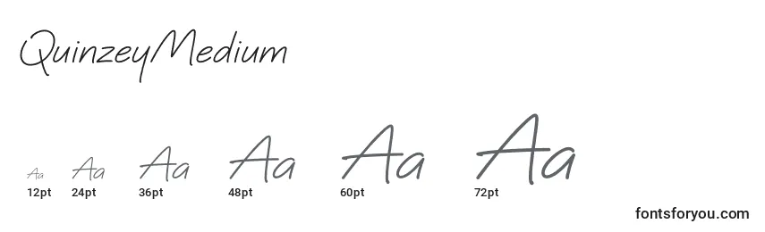 QuinzeyMedium Font Sizes