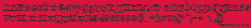 MorbidFixation Font – Black Fonts on Red Background