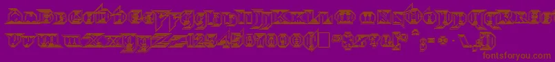 MorbidFixation-Schriftart – Braune Schriften auf violettem Hintergrund