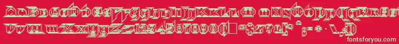 MorbidFixation Font – Green Fonts on Red Background