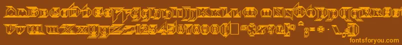 MorbidFixation Font – Orange Fonts on Brown Background