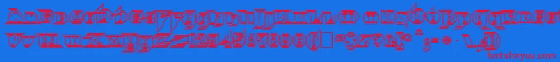 Fonte MorbidFixation – fontes vermelhas em um fundo azul