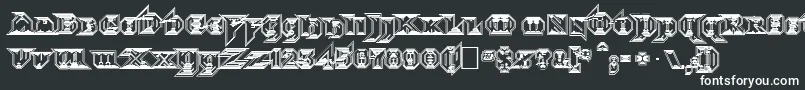 MorbidFixation-fontti – valkoiset fontit mustalla taustalla