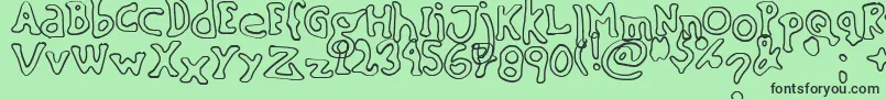 SinkingShipOutline02 Font – Black Fonts on Green Background