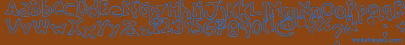 SinkingShipOutline02 Font – Blue Fonts on Brown Background
