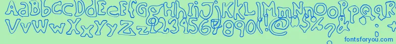 フォントSinkingShipOutline02 – 青い文字は緑の背景です。