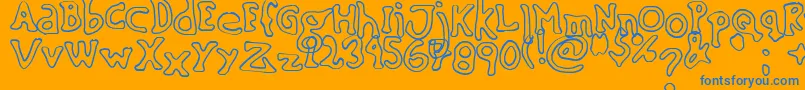 SinkingShipOutline02 Font – Blue Fonts on Orange Background