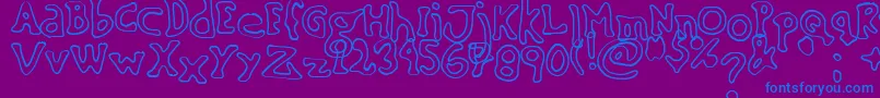 SinkingShipOutline02 Font – Blue Fonts on Purple Background