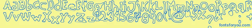 SinkingShipOutline02 Font – Blue Fonts on Yellow Background