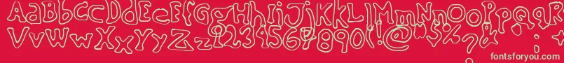 SinkingShipOutline02 Font – Green Fonts on Red Background