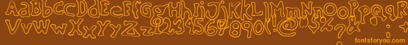 SinkingShipOutline02 Font – Orange Fonts on Brown Background