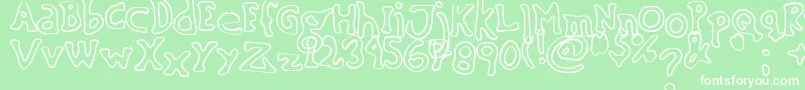 SinkingShipOutline02 Font – White Fonts on Green Background