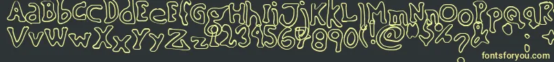 SinkingShipOutline02 Font – Yellow Fonts on Black Background