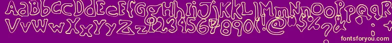 SinkingShipOutline02 Font – Yellow Fonts on Purple Background