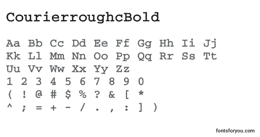 A fonte CourierroughcBold – alfabeto, números, caracteres especiais