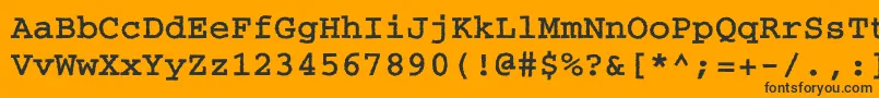 Fonte CourierroughcBold – fontes pretas em um fundo laranja