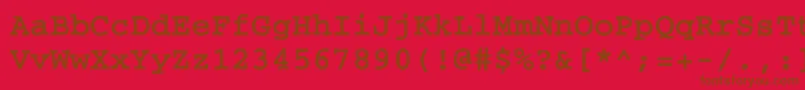 CourierroughcBold Font – Brown Fonts on Red Background