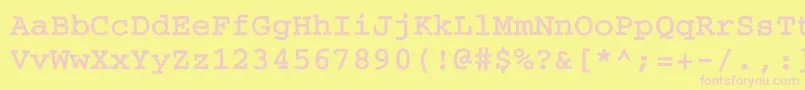 CourierroughcBold Font – Pink Fonts on Yellow Background